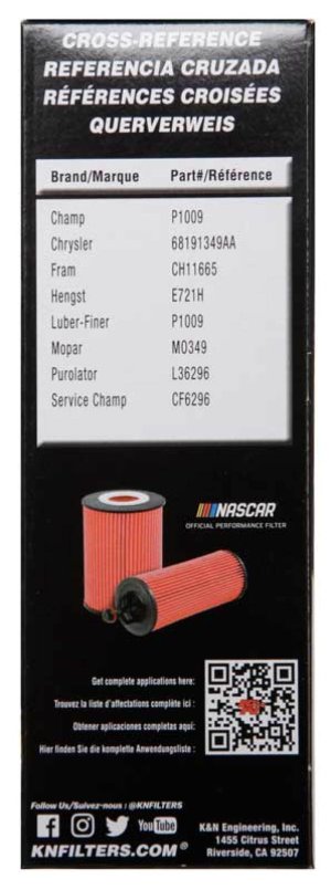 Dodge Durango Oil Filter - K&N Engineering - Performance - `14-`17